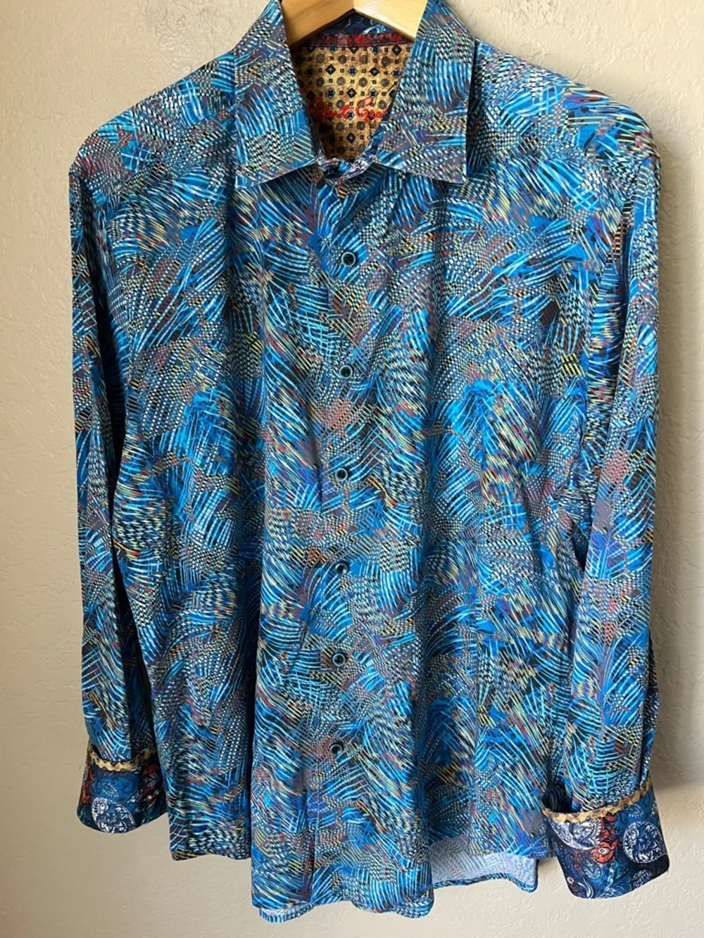 Robert Graham blue abstract geometric button down long sleeve shirt - Picture 11 of 11